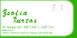 zsofia kurtos business card